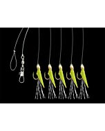 Aquantic Real Skin Herings Vorfach-Rig-5 Chartreuse /Heringsvorfach mit echter Fischhaut